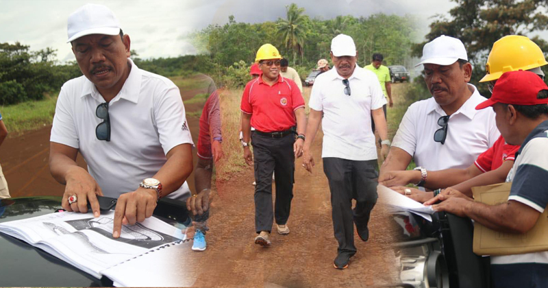 Bupati bengkulu utara tinjau lokasi pembangunan stadion