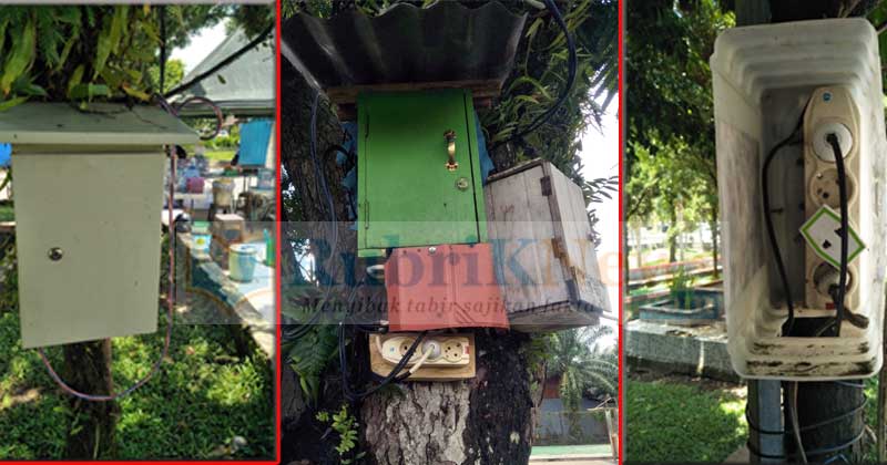 Dokumentasi-meteran-listrik-di-ALun-alun-Arga-Makmur-yang-terpasang-di-pohon