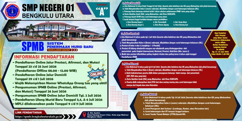 Pengumuman PPDB SMPN 1 Bengkulu Utara 2026